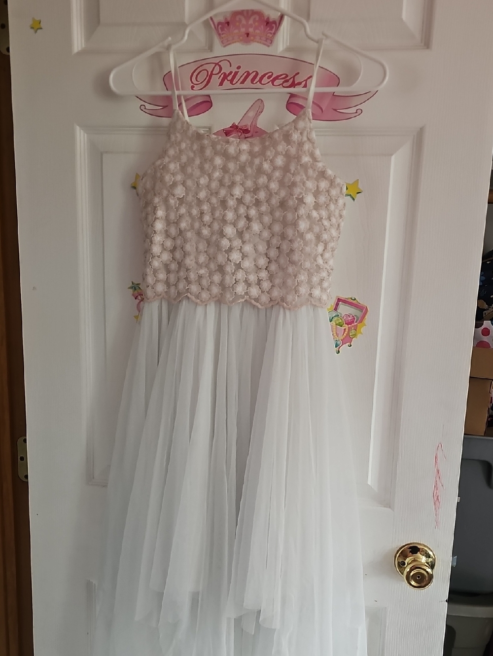 Zhenzi White Dress with Rose Gold Logo Stitching